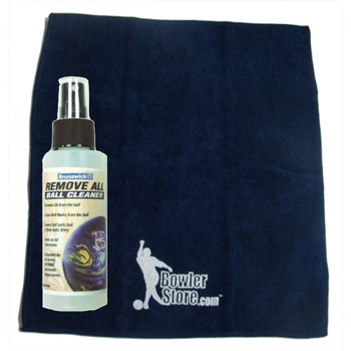 Bowlerstore Remove All Bowling Ball Cleaner and Micro Fiber Towel Package